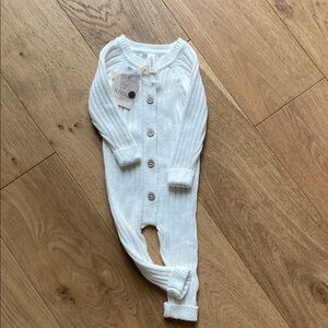 Soft Cream Knit Kids Footie